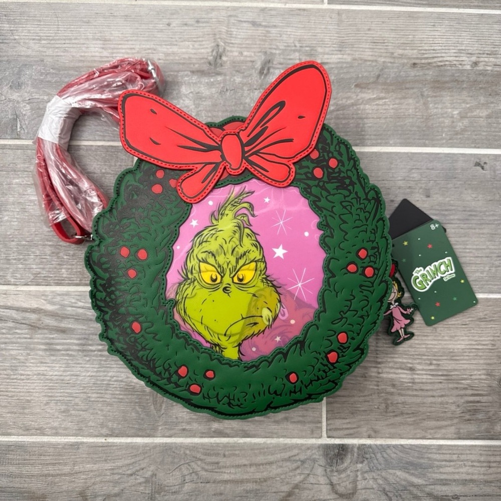 Loungefly Grinch Green and Red Crossbody Bag